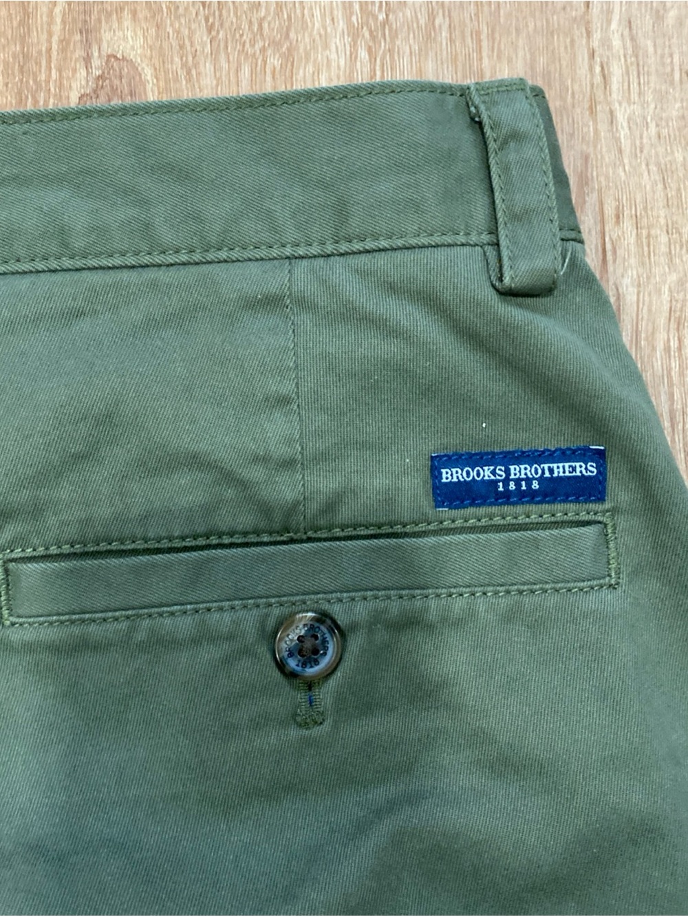 Brooks Brothers Clark Chino Pants Mens 33x32 Cotton Stretch Olive Green Straight - Picture 12 of 12